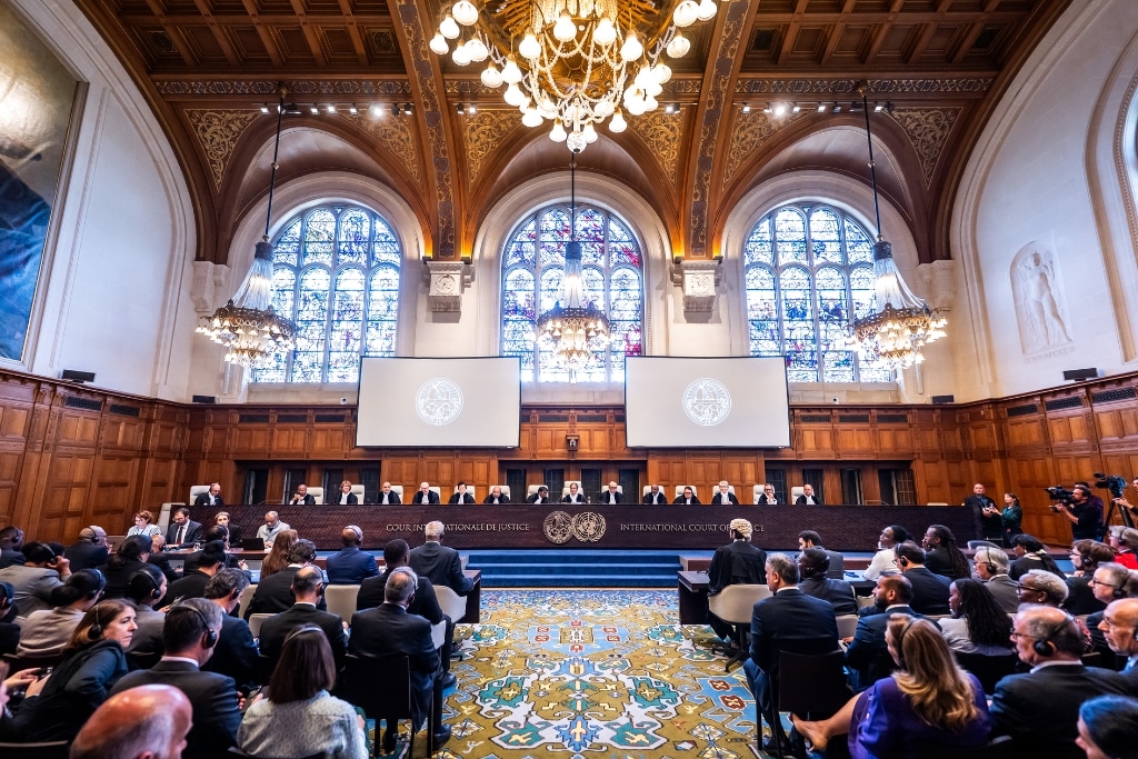 Reading of the ICJ Advisory Opinion on the obligations of States in respect of climate change at the Peace Palace in the Hague on July 23, 2025.