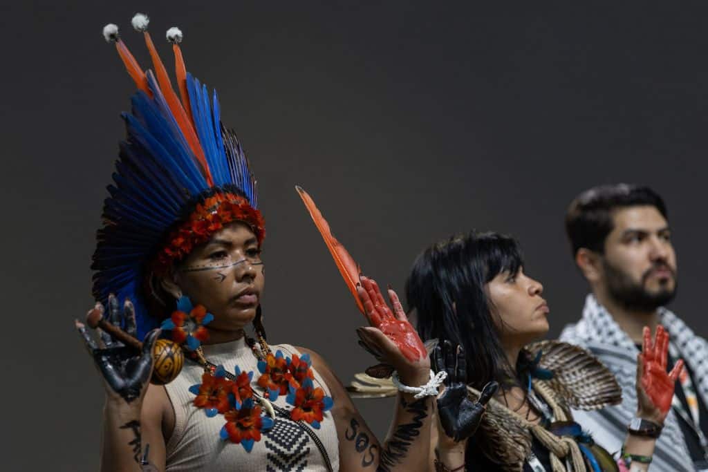 Members of civil society during the People’s Plenary at COP30.