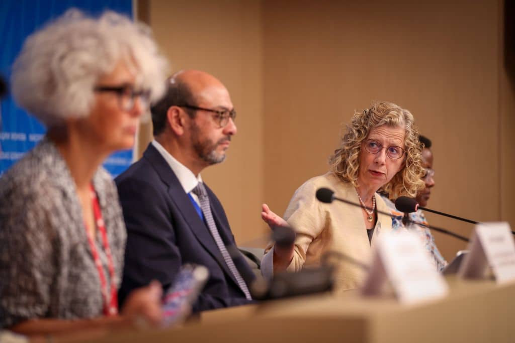 UNEP Executive Director Inger Andersen at the second part of the fifth session of the Intergovernmental Negotiating Committee on plastic pollution, including in the marine environment (INC-5.2) in Geneva, Switzerland.