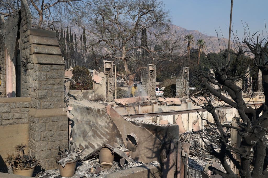 Destruction resulting from the Eaton Fire in Los Angeles County, January 2025.
