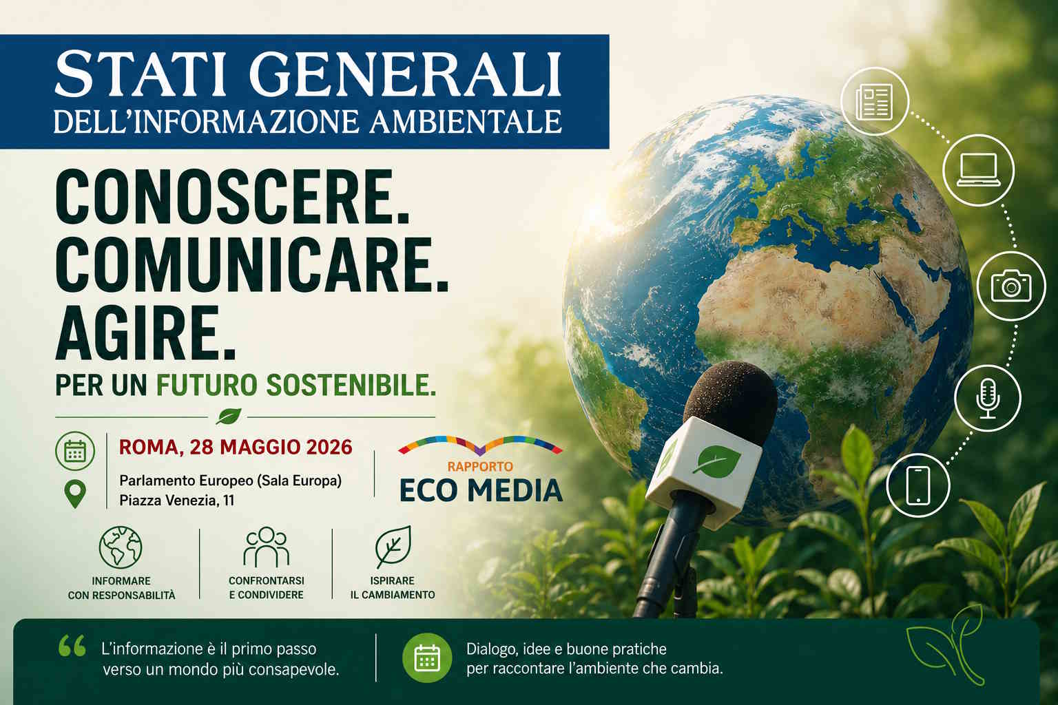 Tout est prêt pour les États généraux de l’information environnementale : Rome discute comment raconter la transition