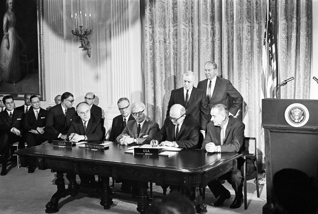 Signing of Treaty on Outer Space in 1967.