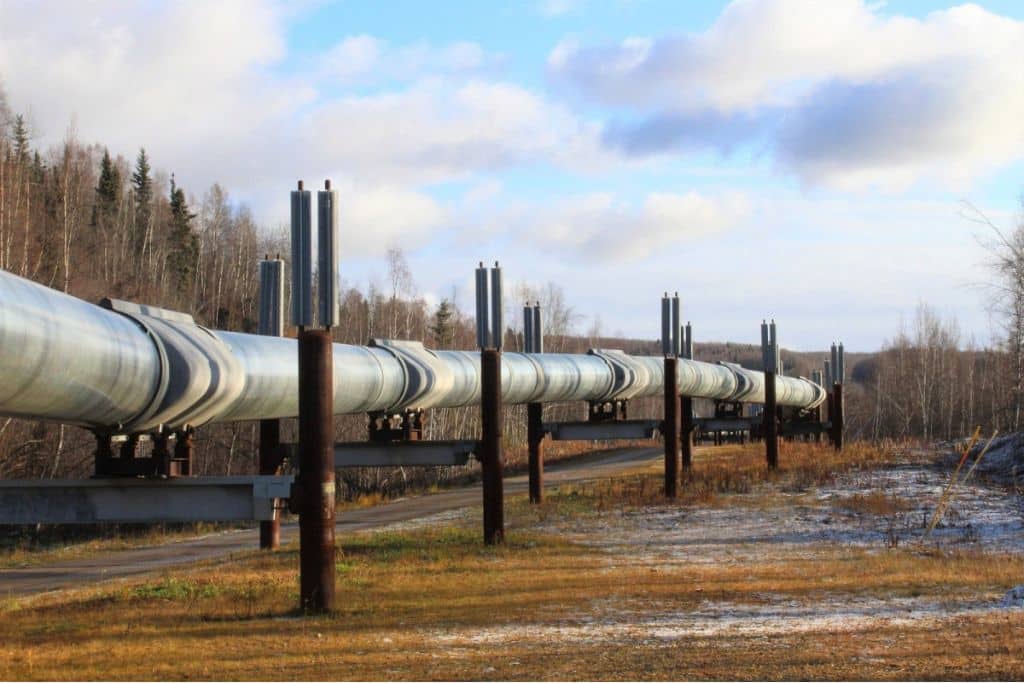 A gas pipeline running through Alaska