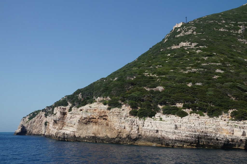 The coast in the North-western part of Sazan Island, Albania.