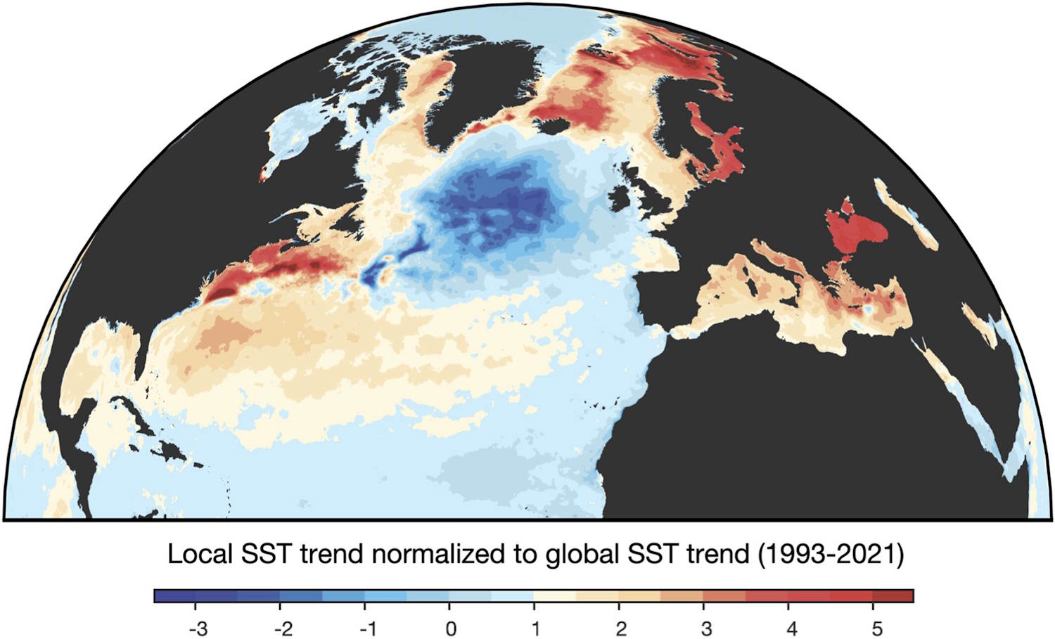 macchia fredda indebolimento correnti oceaniche