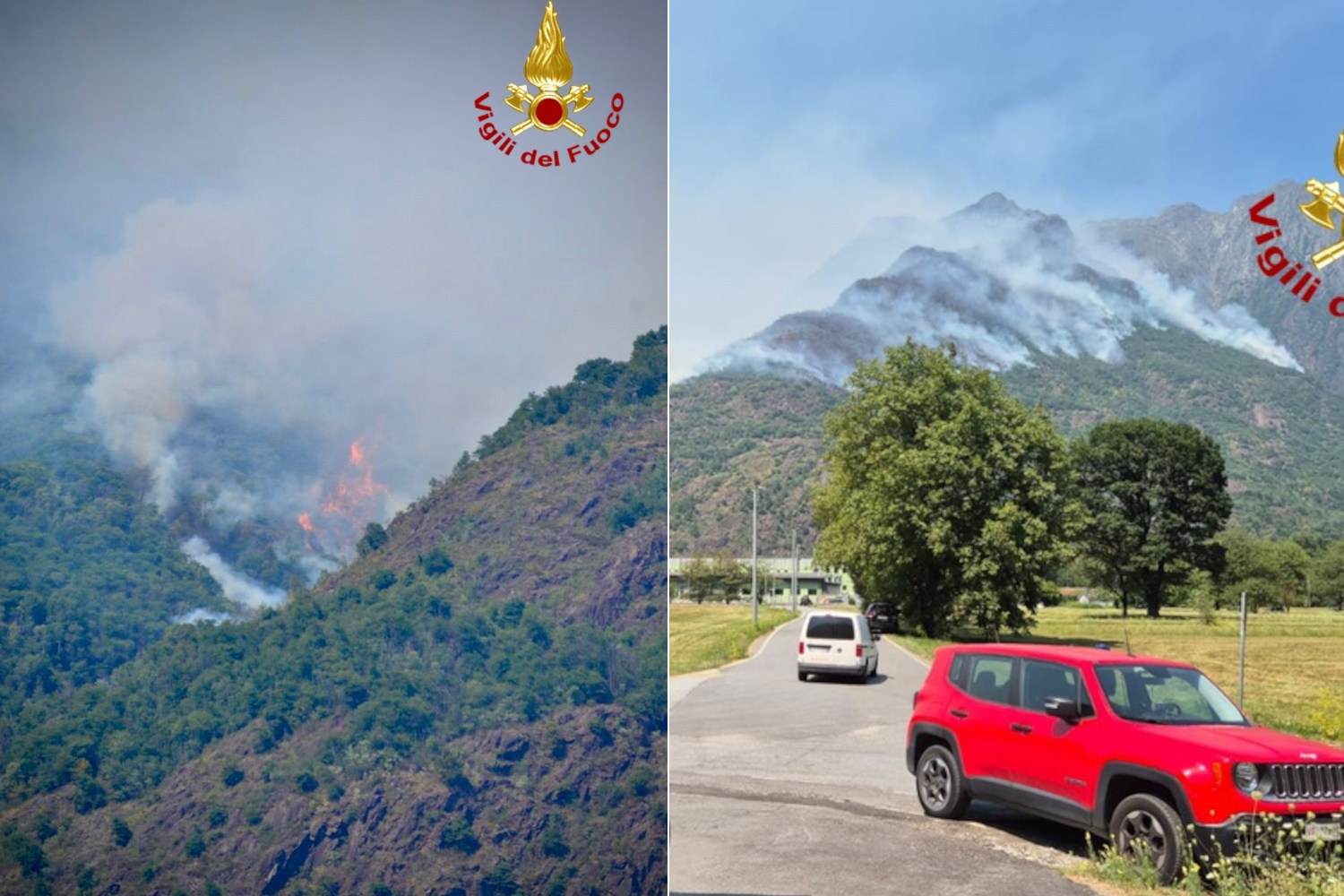 Incendie dans les montagnes de la Val d’Ossola depuis 9 jours : 120 personnes évacuées pour l’air irrespirable et 600 hectares de forêt en flammes
