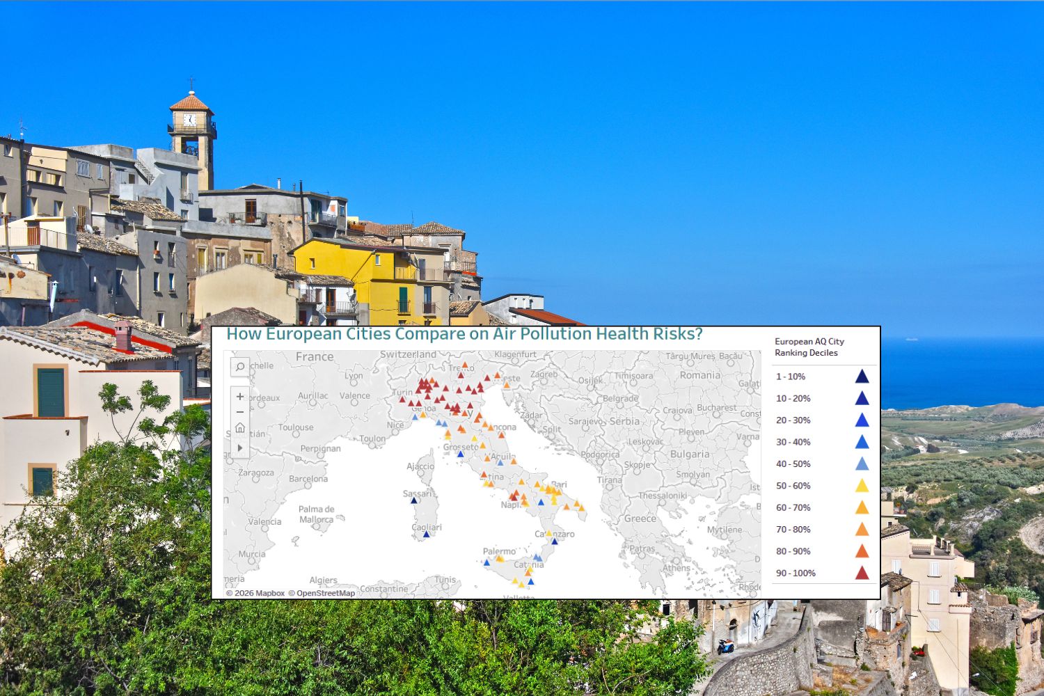 Où l'air est le plus pur ? Classement européen 2026 récompense deux villes italiennes