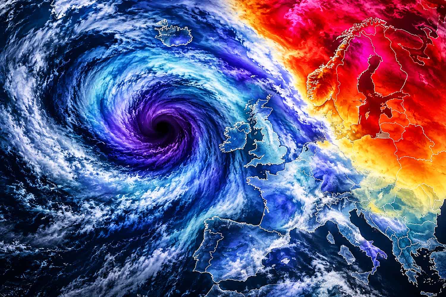 Bombe cyclonique se dirige vers l'Europe : vents jusqu'à 150 km/h et vagues dépassant 10 mètres