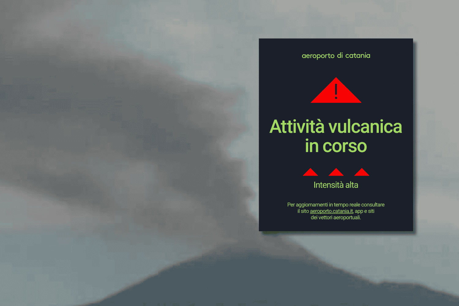 Etna en éruption : alerte rouge pour le nuage volcanique à 4 km d'altitude, vols suspendus à l'aéroport de Catane