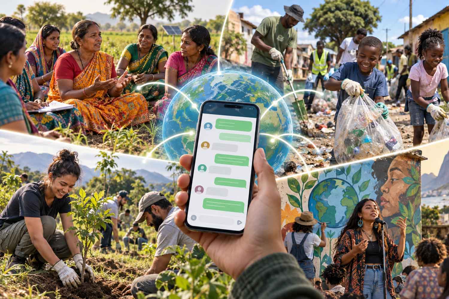 La crise climatique se manifeste différemment dans chaque pays : la campagne mondiale pour le climat née de la base et diffusée via WhatsApp