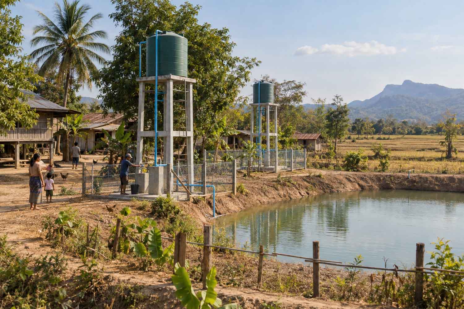 Laos : sécheresse dans un village — 15 puits sur 18 ne fonctionnaient pas; ils collectent désormais jusqu’à 21 millions de litres d’eau