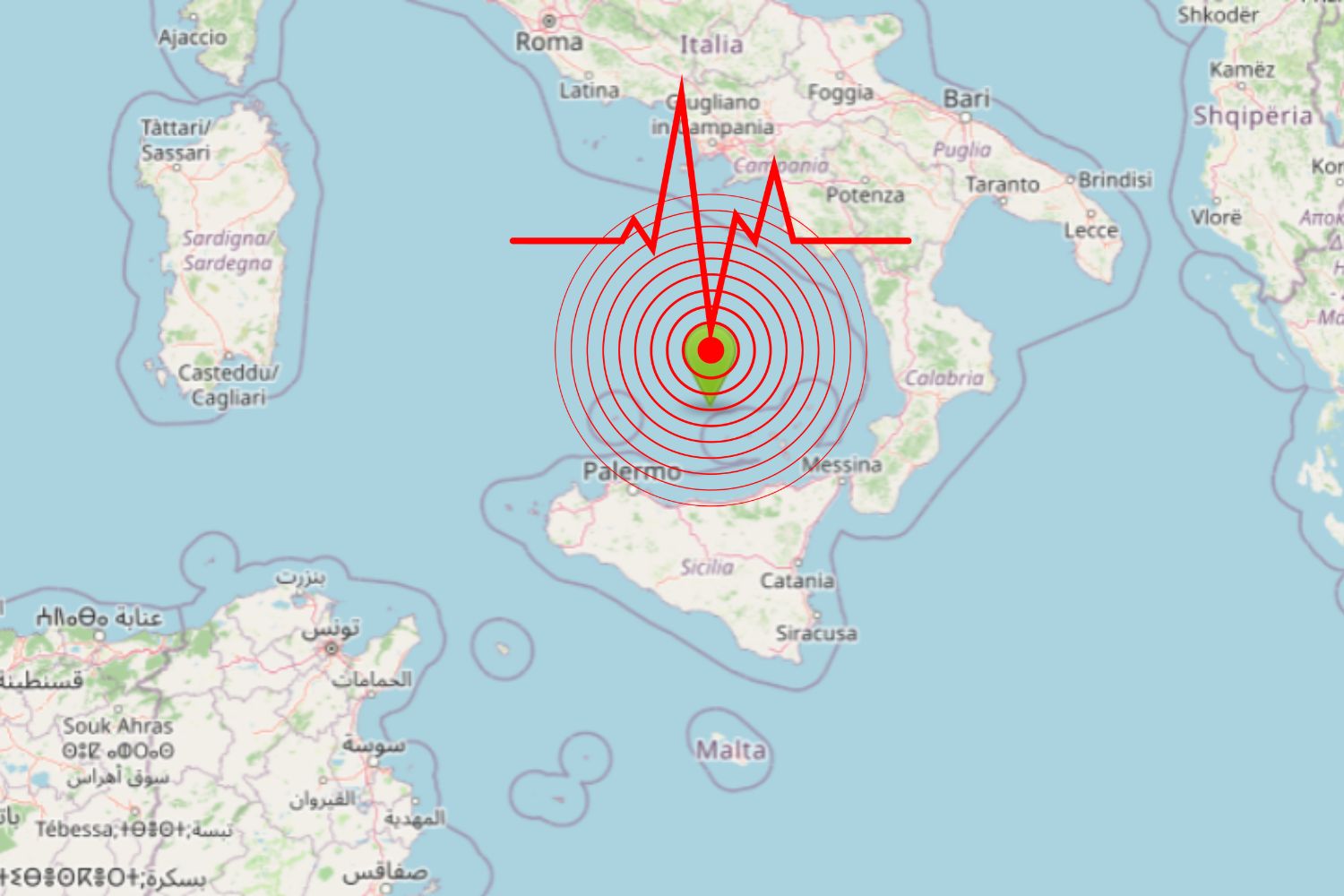 La terre tremble au large de Palerme : secousse de magnitude 5,0 ressentie dans toute la Sicile